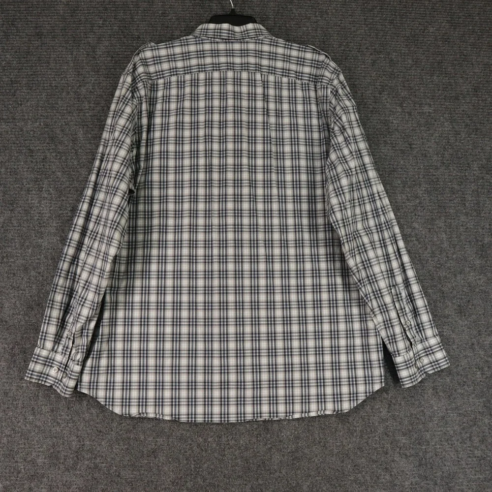 Banana Republic Safari Plaid Button Front Shirt Mens XL Stretch Business Casual